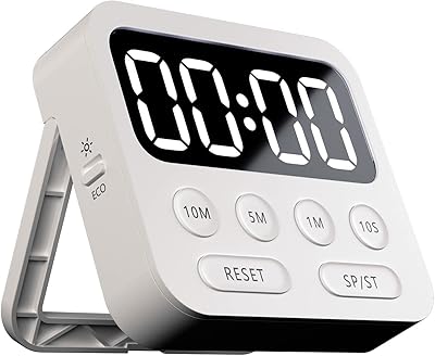 Minuterie de cuisine, chronomètre numérique magnétique avec grand écran led et volume réglable