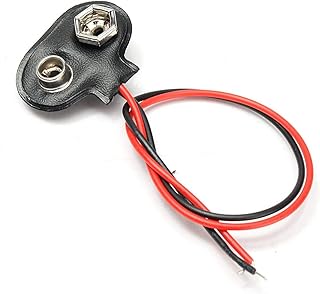 Connecteur à pince de type batterie 9 v avec fil rouge et noir