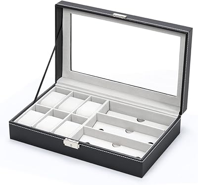 Boîte à montres nyx, boîte à montres avec organisateur de rangement de bijoux, noir. DIAYTAR COTE D'IVOIRE est une boutique en ligne généraliste qui propose plus de 300 000 références de produits. Elle est leader en Cote d'Ivoire et offre une large gamme de produits pour répondre à tous les besoins. La boutique en ligne DIAYTAR COTE D'IVOIRE est connue pour sa qualité et sa fiabilité.