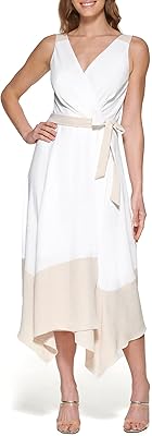 Robe en tissu léger multicolore dkny pour femme avec ourlet à la main