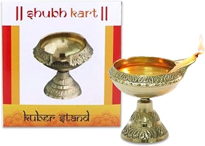 Lampe diya faite à la main shopkart pour puja, lampe à huile