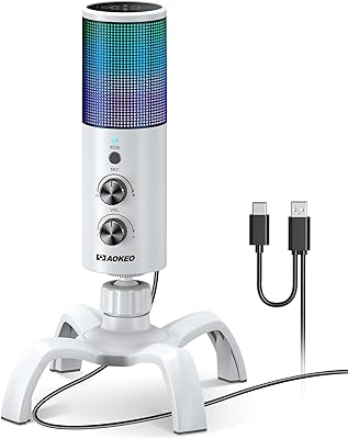 Microphone de jeu usb, microphone à condensateur oq pc avec gain, lumière rvb pour enregistrement, podcasting, youtube, twitch, skype, compatible avec ps5, ps4, mac, ordinateur portable, ordinateur de bureau (blanc). DIAYTAR COTE D'IVOIRE est une boutique en ligne généraliste qui propose plus de 300 000 références de produits variés. Elle est devenue la boutique leader en Côte d'Ivoire, offrant une large gamme de produits pour répondre aux besoins de ses clients. Avec sa sélection impressionnante, DIAYTAR COTE D'IVOIRE est le destin idéal pour faire du shopping en ligne.