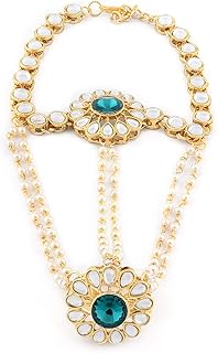 Bracelet en corde de perles zaveri pour femme (couleur or) (zpfk8713), kundan