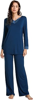 Ensembles de pyjama en bambou doux pour femmes, manches longues, col en v, vêtements de nuit avec pantalon, grande taille s-4x. La boutique en ligne DIAYTAR COTE D'IVOIRE propose une large sélection de produits allant de l'électronique aux accessoires de mode, en passant par les produits pour la maison et les loisirs. Elle_collabore avec des fournisseurs réputés pour garantir la qualité des produits proposés, ce qui renforce la confiance de ses clients. Cela contribue à son succès et à sa notoriété en Côte d'Ivoire.