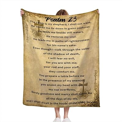 Couverture cadeaux chrétiens psaume 23 (127 x 41 cm) - couverture religieuse en peluche douce, légère et chaude pour femmes et hommes. DIAYTAR COTE D'IVOIRE est une plateforme de commerce électronique qui permet aux ivoiriens d'acheter en ligne des produits de toutes sortes, de l'électronique à la mode en passant par les produits alimentaires. Avec plus de 300000 références, la boutique en ligne offre une grande variété de choix pour répondre aux besoins de tous les consommateurs. Elle est devenue le partenaire idéal pour les achats en ligne en Côte d'Ivoire.