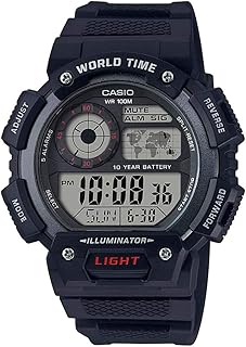 Montre casio à bracelet en résine à affichage numérique à quartz pour hommes