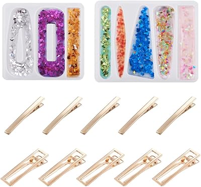 Boutiques 2 pièces moules de pinces à cheveux en silicone géométriques mélangés avec 20 pièces pinces à cheveux crocodile en fer bricolage épingles à cheveux moules en résine accessoires fabrication époxy. En tant que leader du commerce en ligne en Côte d'Ivoire, DIAYTAR COTE D'IVOIRE s'engage à offrir des produits de haute qualité à des prix compétitifs. La boutique en ligne mise sur la satisfaction client, avec des services de livraison rapides et fiables. DIAYTAR COTE D'IVOIRE est donc le partenaire idéal pour tous vos besoins de shopping en ligne.