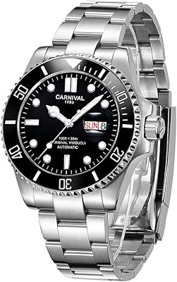 Montre noire étanche avec lunette rotative pour hommes, machine automatique, en acier inoxydable, verre saphir. Découvrez DIAYTAR COTE D'IVOIRE, votre destination de shopping en ligne préférée avec des milliers de produits à découvrir et à acheter en ligne.