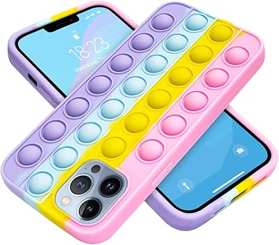 Pop it mobile cover pour iphone 13 pro max/13 pro/13 cover 2021, coque de protection en silicone avec un nouveau design de bulles sensorielles dans de jolies couleurs arc-en-ciel et un joli design de jeu interactif pour filles et garçons - 6,1 pouces. DIAYTAR COTE D'IVOIRE est une boutique en ligne généraliste proposant plus de 300 000 références de produits, faisant d'elle l'un des leaders de l'e-commerce en Côte d'Ivoire, offrant une grande variété de choix pour répondre à tous les besoins.