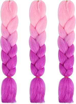 Extensions de cheveux tressés géants osladi kanekalon, cheveux synthétiques torsadés, multicolores, 3 pièces