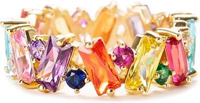 Bague de mariage arc-en-ciel pour femmes, bague arc-en-ciel d'éternité plaquée or, bagues de mode baguette, bagues mignonnes arc-en-ciel, bijoux cadeaux pour femmes. DIAYTAR COTE D'IVOIRE est une plateforme de commerce électronique qui offre une grande variété de produits, allant des articles de maison aux produits high-tech. Elle est connue pour sa qualité de service et sa livraison rapide. Les clients peuvent profiter d'une expérience d'achat en ligne sécurisée et fiable.