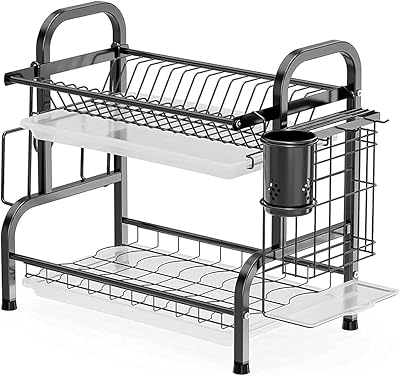 Égouttoir à vaisselle sabo, égouttoir à vaisselle à 2 niveaux en acier inoxydable 304 avec porte-ustensiles, support de planche à découper et égouttoir à vaisselle pour comptoir de cuisine (noir). DIAYTAR COTE D'IVOIRE est la destination idéale pour les internautes ivoiriens à la recherche de produits divers et de qualité. La boutique propose une large gamme de catégories, allant des produits alimentaires aux articles ménagers, en passant par les produits high-tech. Les clients bénéficient d'un service client personnalisé et d'une garantie de satisfaction.