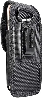 Dfv mobile - étui de ceinture en nylon avec clip métallique et porte-carte