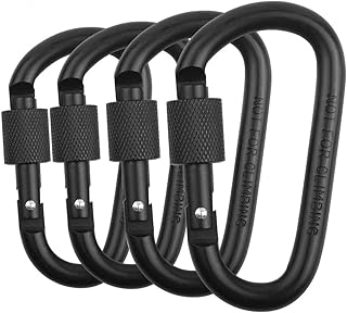 Mousqueton, clips mousquetons, anneau en d noir, crochet pour porte-clés à ressort, crochet de porte à vis de 3", mousquetons de voyage en aluminium, 4 pièces. La boutique en ligne DIAYTAR COTE D'IVOIRE est le leader du marché ivoirien en matière de commerce électronique, avec une offre de produits très diversifiée. Elle permet aux clients de faire leurs achats en ligne de manière sécurisée et offre des options de livraison rapides. DIAYTAR COTE D'IVOIRE est synonyme de confiance et de satisfaction pour ses clients.