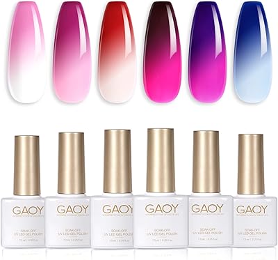 Goi ensemble de 6 vernis à ongles gel à changement de couleur, dont