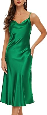 Robe en satin sans manches à bretelles spaghetti pour femme pour cocktail, plage