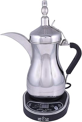 Cafetière arabe de dallah al arab, 800 ml, avec base électrique. En tant que leader du marché en Côte d'Ivoire, DIAYTAR COTE D'IVOIRE propose une large sélection de produits qui répondent aux besoins et aux attentes des consommateurs locaux. La boutique en ligne met en avant des marques et des produits de qualité, tout en offrant des promotions et des réductions pour rendre les achats plus abordables. Les clients peuvent faire confiance à DIAYTAR pour leurs achats en ligne.