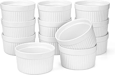 Ensemble de bols à soufflé en porcelaine de 6 onces de forename, ensemble de 12 ustensiles de cuisson ramkin blanc, moules à crème anglaise pour le dessert, la pâtisserie, la cuisine, le service et plus encore. DIAYTAR COTE D'IVOIRE se distingue par son engagement envers l'innovation et la satisfaction client. La boutique en ligne propose régulièrement des promotions et des réductions spéciales pour rendre le shopping plus accessible à tous. Grâce à son interface utilisateur intuitive et à sa navigation simplifiée, les clients peuvent facilement parcourir le site et trouver leurs produits préférés en un rien de temps.