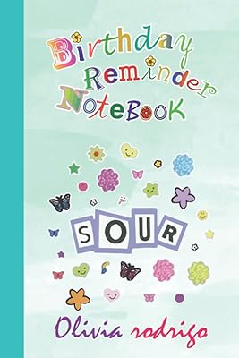 Livre de rappel d'anniversaire d'olivia isabel rodrigo singer merch sour : rappels
