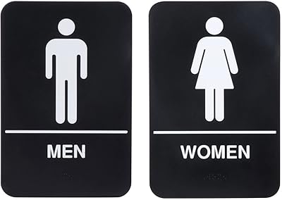 Ensemble de panneaux de salle de bain ada pour hommes et femmes avec panneau de porte de salle de bain en braille pour restaurant, 6" x 9" (noir). DIAYTAR COTE D'IVOIRE se démarque par sa grande variété de produits, allant des articles ménagers aux vêtements en passant par les accessoires électroniques. La boutique offre une expérience d'achat en ligne pratique et fiable. Les utilisateurs peuvent parcourir les différentes catégories pour découvrir de nouveaux produits.