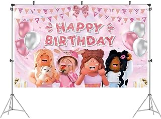 Fond d'anniversaire simyron roblox - toile de fond robot girl, fond photo sur le thème du jeu roblox, fournitures de fête robot rose, décorations de fond en vinyle, bannière studio 180 x 110 cm. La boutique en ligne DIAYTAR COTE D'IVOIRE propose une large sélection de produits de qualité, allant des produits alimentaires aux produits électroniques. Elle bénéficie d'une grande variété de produits pour répondre aux besoins de sa clientèle. La boutique en ligne DIAYTAR COTE D'IVOIRE assure également la livraison rapide et sécurisée des commandes.