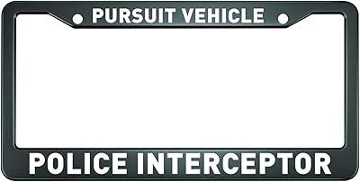 Hosnye pursuit car police interceptor cadre de plaque d'immatriculation en métal, couverture