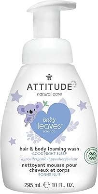 Nettoyant moussant naturel 2 en 1 pour cheveux et corps attitude baby, shampooing