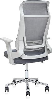 Chaise de bureau ergonomique mh-5004 - chaise d'ordinateur de direction grise, siège large