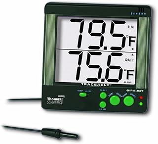 Thomas scientific thermomètre d'alarme traçable en abs à gros chiffres 4 chiffres