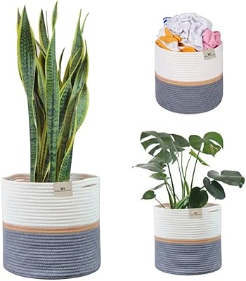 Panier à plantes zuli avec doublure, pots de plantes tissés d'intérieur pour pots