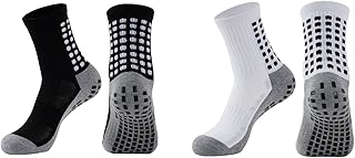 2 paires de chaussettes de sport antidérapantes, de football, de basket-ball, d'entraînement