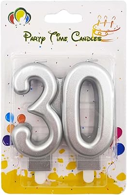 Party time - bougies de gâteau d'anniversaire numéro 30, bougies design numéro 30