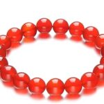 Bracelet en cristal d'agate rouge 10 mm, pierres de guérison pour femmes, bijoux