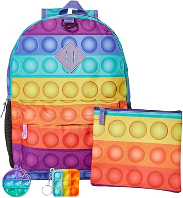 Ensemble sac à dos fidget popper pour enfant avec porte-clés pop it poppers