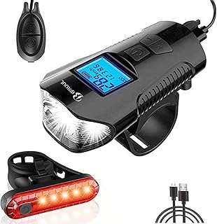 Kit de phares led pour vélo rechargeable usb baycool avec klaxon et compteur