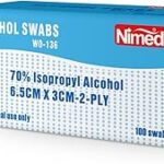 Tampons alcoolisés nymed premium, boîte de 100, stériles et emballés individuellement, de qualité
