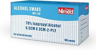 Tampons alcoolisés nymed premium, boîte de 100, stériles et emballés individuellement, de qualité