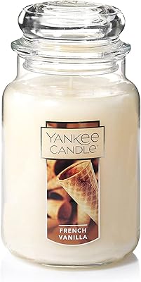 Yankee candle bougie classique à la vanille française, grand pot de 22 oz
