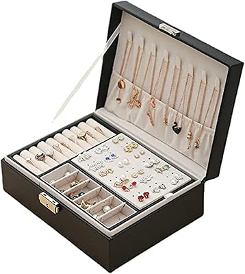 Boîte de rangement de bijoux pour femmes et filles, grande boîte de rangement