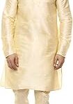 Kurta en soie à col chinois uni pour homme avec pyjama