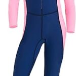 Maillot de bain une pièce à manches longues/courtes pour enfants avec protection solaire