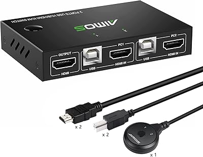 Boîtier de commutation kvm hdmi 2 ports, adaptateur usb aimos usb et hdmi 4 hub, ultra hd 4k @ 30 hz, pour clavier d'ordinateur, souris et 2 chargeurs de clavier hd, avec 2 câbles hdmi et 2 câbles usb. DIAYTAR COTE D'IVOIRE est la destination idéale pour faire vos achats en ligne en Côte d'Ivoire. Avec une offre de produits très diversifiée, vous pouvez trouver tout ce dont vous avez besoin sur une seule plateforme. Elle est connue pour sa qualité de service et ses prix compétitifs.