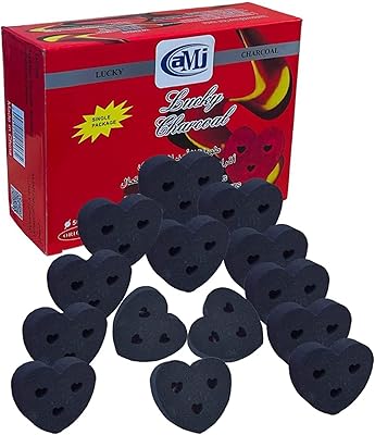 20 morceaux de charbon de bois porte-bonheur en forme de cœur