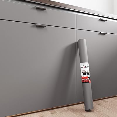 Decotalk papier peint auto-adhésif gris mat à coller et à décoller, papier