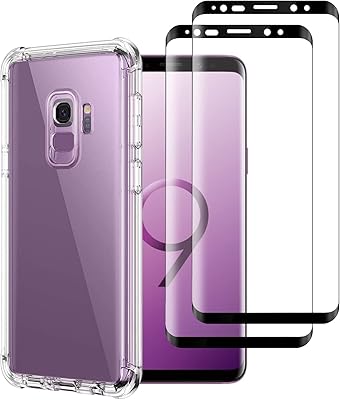 Protecteur d'écran samsung galaxy s9, protecteur d'écran en verre trempé hd compatible
