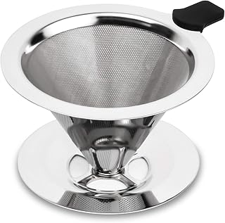 Passoire à café réutilisable en acier inoxydable passoire conique mailles fines. DIAYTAR COTE D'IVOIRE se distingue par son approche globale de la vente en ligne, proposant à ses clients une vaste gamme de produits qui répondent à leurs besoins quotidiens. Avec une offre de plus de 300 000 références, cette boutique en ligne généraliste est la destination idéale pour faire des achats pratiques et sécurisés en Cote d'Ivoire. Elle garantit la qualité et la fiabilité des produits proposés.