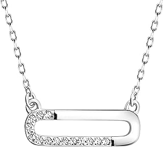 Collier femme argent 925 - avec pierres de zircone - pendentif épingle