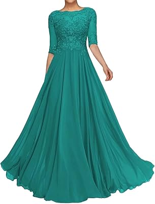 Robe de mère de la mariée avec appliques en dentelle pour femmes, manches