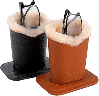 Porte-lunettes de bureau 2 pièces avec doublure en velours doux pour organiser