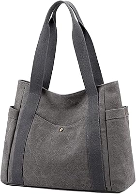 Sac à bandoulière vintage en toile pour femme grand fourre-tout sac